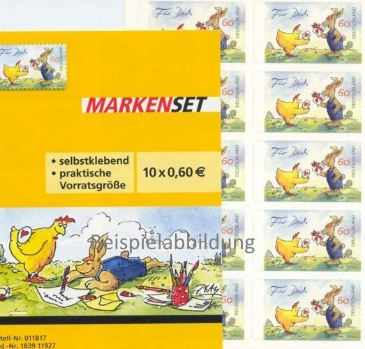 0,60 Briefmarken - H) Selbstklebend 10 Stück im Markenset Geschenk 0,60 Briefmarken - H) Selbstklebend 10 Stück im Markenset Geschenk