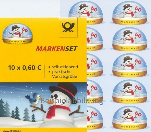 0,60 Briefmarken - H) Selbstklebend 10 Stück im Markenset Schneemann 0,60 Briefmarken - H) Selbstklebend 10 Stück im Markenset Schneemann