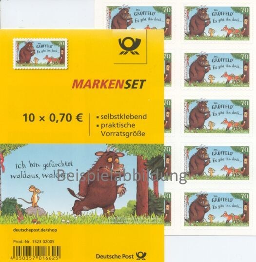0,70 Briefmarken - H) Selbstklebend 10 Stück im Markenset Grüffelo