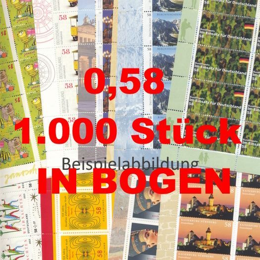 0,58 Briefmarken - E) 1.000 Stück in Bogen ANGEBOT