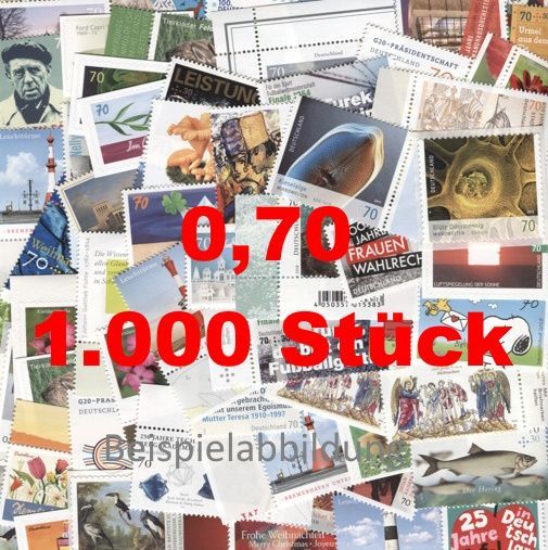 0,70 Briefmarken - F) 1.000 Stück ANGEBOT