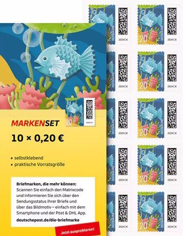 0,20 Briefmarken - 10 Stück selbstklebend im Markenset Zackenbarsch