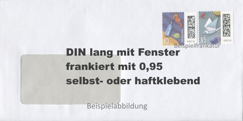 A) DIN lang 0,95 - Umschlag mit Fenster SK - 100 Stück