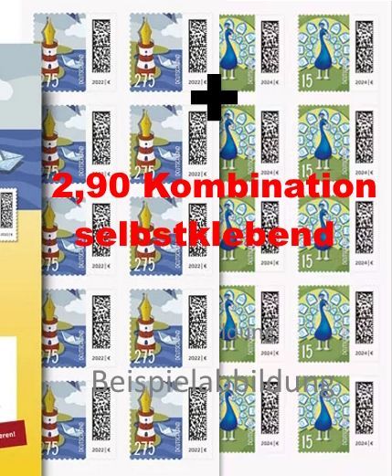 2,90 Briefmarken - 100 Stück Kombination selbstklebend