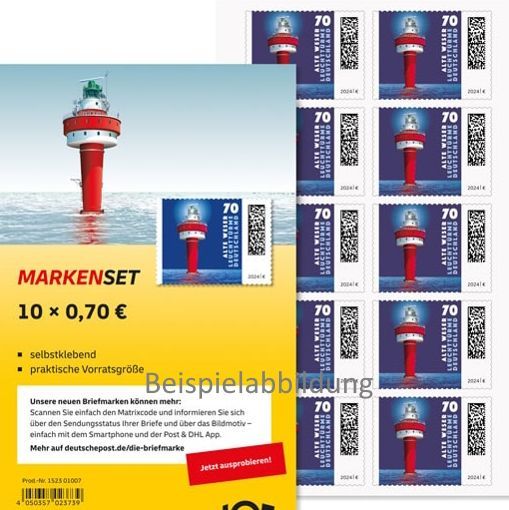 0,70 Briefmarken - H) Selbstklebend 10 Stück im Markenset Leuchtturm