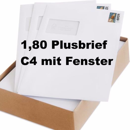 1,80 Plusbrief C4 Fenster - 100 Stück - Haftklebung ANGEBOT