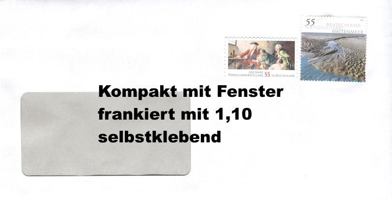 Bb) Kompakt  1,10 - Umschlag mit Fenster SK - 100 Stück