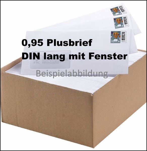 Ab) DIN lang 0,95 Plusbrief mit Fenster - 500 Stück - Haftklebung ANGEBOT