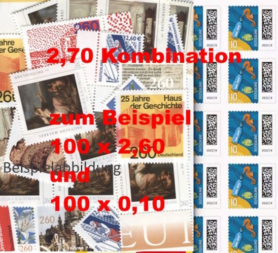 2,70 Briefmarken - C) 100 Stück Kombination