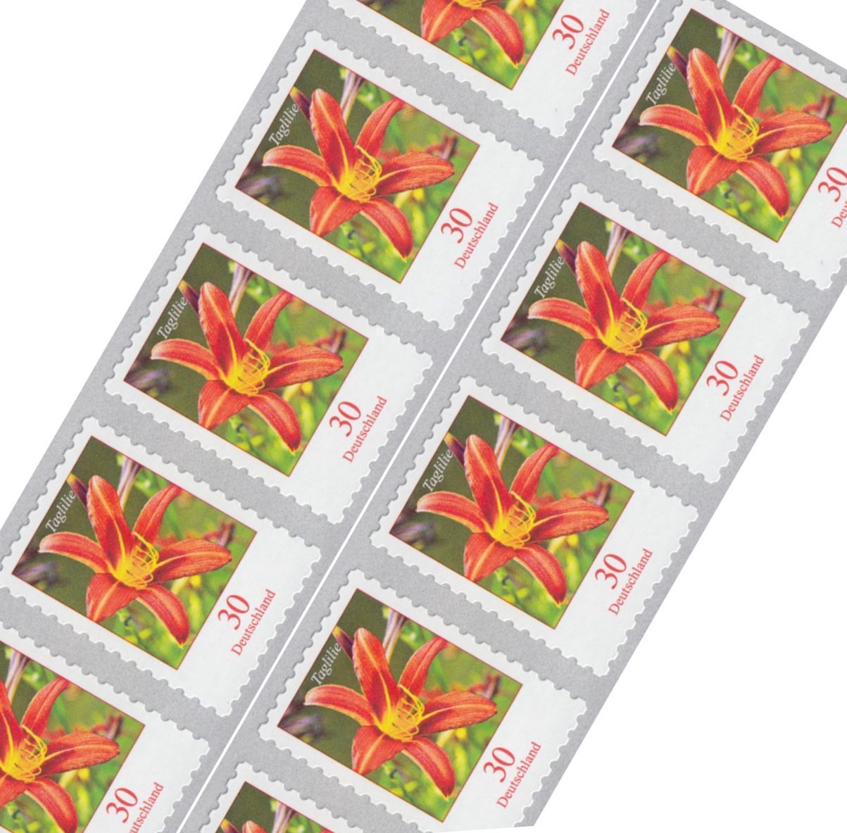 0,30 Briefmarken - 10 Stück selbstklebend Taglilie