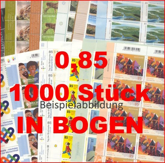 0,85 Briefmarken - G) 1.000 Stück in Bogen ANGEBOT
