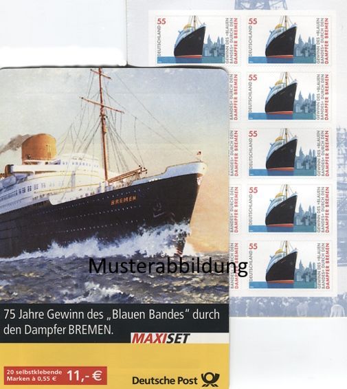 0,55 Briefmarken - K) Selbstklebend 20 Stück in Markenset Dampfer Bremen 0,55 Briefmarken - K) Selbstklebend 20 Stück in Markenset Dampfer Bremen