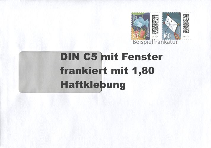 D) DIN C5 1,80 - Umschlag mit Fenster HK - 100 Stück