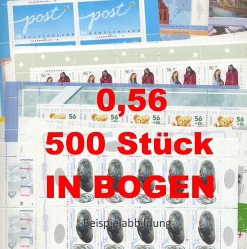 0,56 Briefmarken - C) 500 Stück in Bogen ANGEBOT