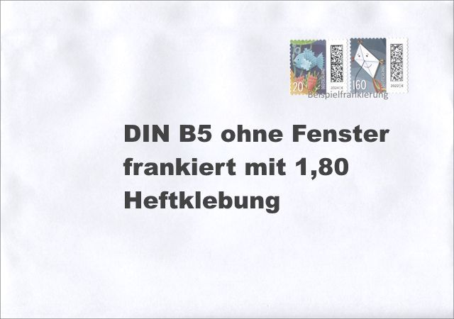 E) DIN B5 1,80 - Umschlag ohne Fenster HK - 100 Stück