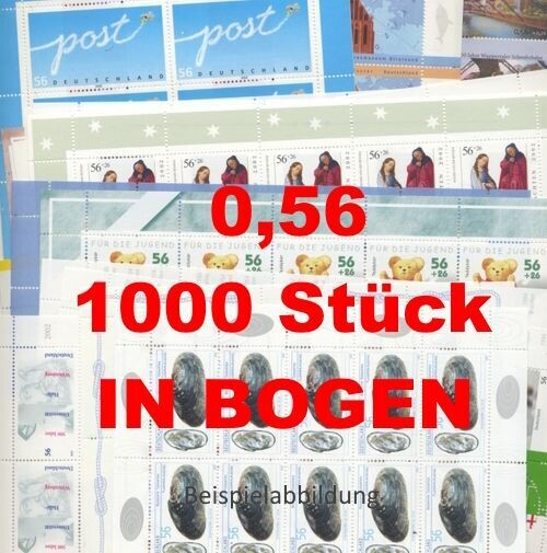 0,56 Briefmarken - E) 1.000 Stück in Bogen ANGEBOT