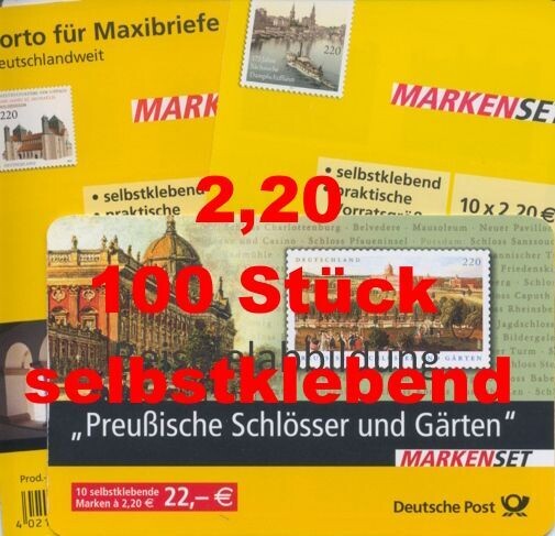 2,20 Briefmarken - I) Selbstklebend 100 Stück in Markensets