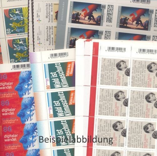 0,80 Briefmarken - B) 100 Stück in Bogen