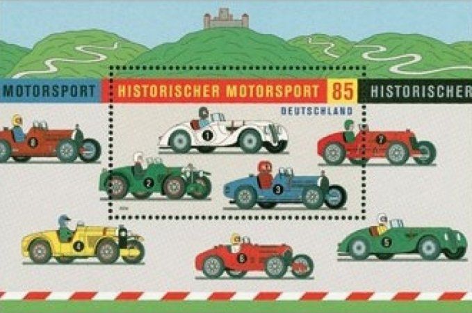 0,85 Briefmarken - M) 100 Stück als Blocks Motorsport