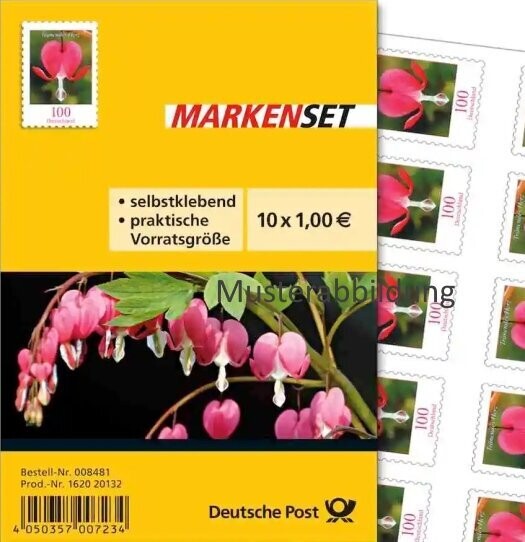 1,00 Briefmarken - H) Selbstklebend 10 Stück im Markenset Tränendes Herz 1,00 Briefmarken - H) Selbstklebend 10 Stück im Markenset Tränendes Herz