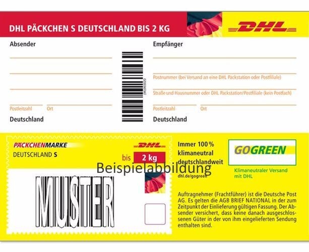0 P1) Päckchenmarke Deutschland S bis 2 kg - 10 Stück 0 P1) Päckchenmarke Deutschland S bis 2 kg - 10 Stück