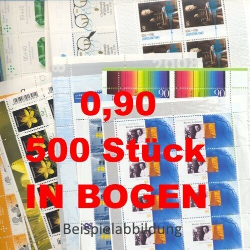 0,90 Briefmarken - C) 500 Stück in Bogen ANGEBOT 0,90 Briefmarken - C) 500 Stück in Bogen ANGEBOT
