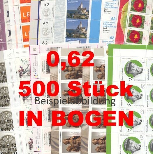 0,62 Briefmarken - C) 500 Stück in Bogen ANGEBOT 0,62 Briefmarken - C) 500 Stück in Bogen ANGEBOT