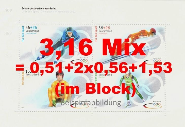0,51-1,53 = 3,16 Briefmarken Kombination - 10 Stück als Blatt