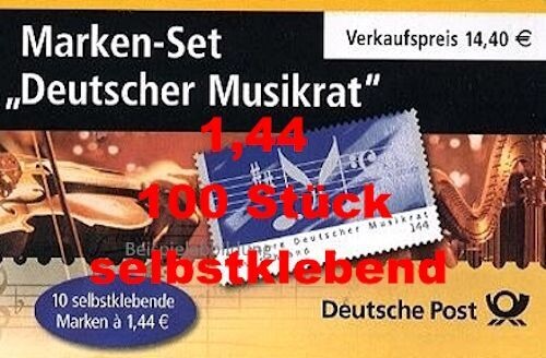 1,44 Briefmarken - I) Selbstklebend 100 Stück in Markensets