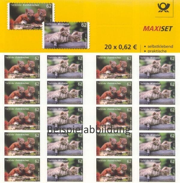 0,62 Briefmarken - I) Selbstklebend 20 Stück im Markenset Tierkinder