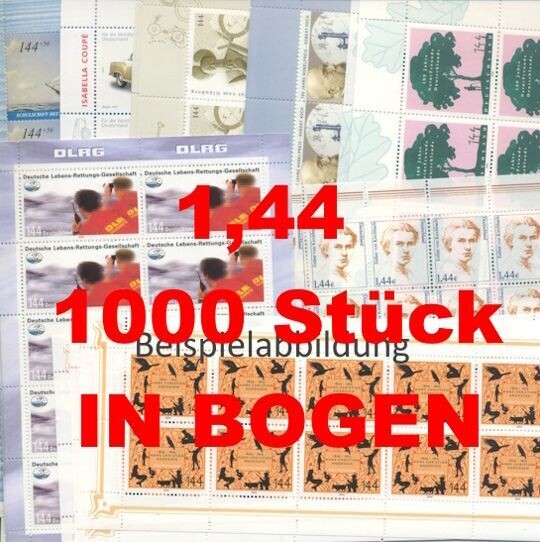 1,44 Briefmarken - E) 1.000 Stück in Bogen ANGEBOT
