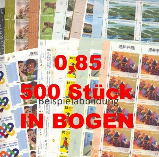 0,85 Briefmarken - F) 500 Stück in Bogen ANGEBOT 0,85 Briefmarken - F) 500 Stück in Bogen ANGEBOT