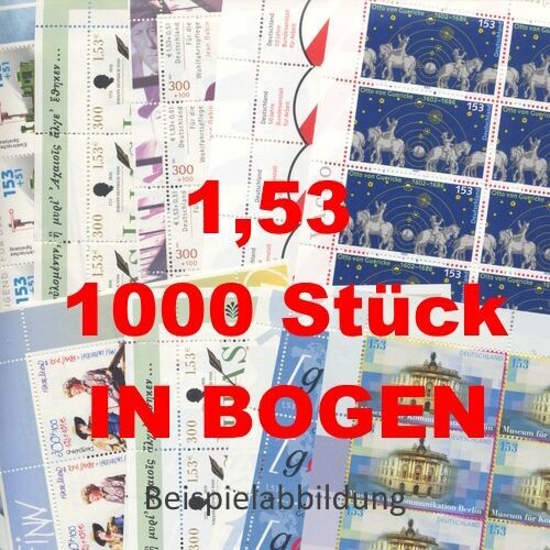 1,53 Briefmarken - F) 1.000 Stück in Bogen ANGEBOT 1,53 Briefmarken - F) 1.000 Stück in Bogen ANGEBOT