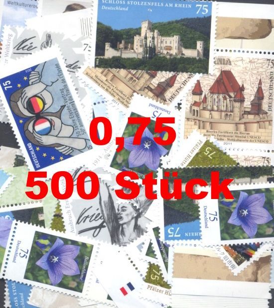0,75 Briefmarken - D) 500 Stück ANGEBOT 0,75 Briefmarken - D) 500 Stück ANGEBOT