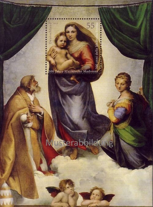 0,55 Briefmarken - T) 100 Stück Blocks Madonna