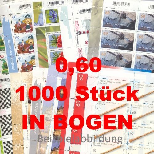 0,60 Briefmarken - E) 1.000 Stück in Bogen ANGEBOT 0,60 Briefmarken - E) 1.000 Stück in Bogen ANGEBOT