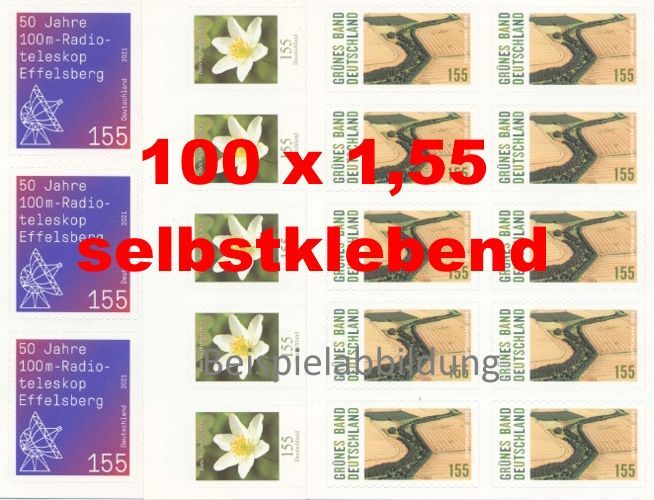 1,55 Briefmarken - I) Selbstklebend 100 Stück in Markensets