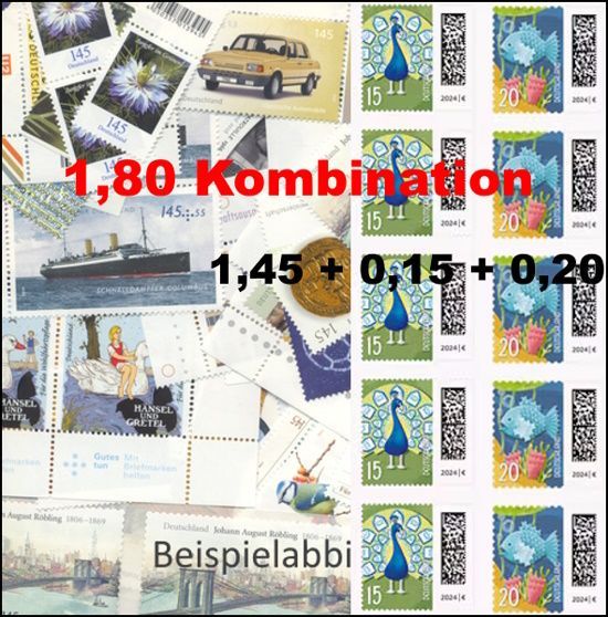 1,80 Briefmarken - C) 100 Stück Kombination