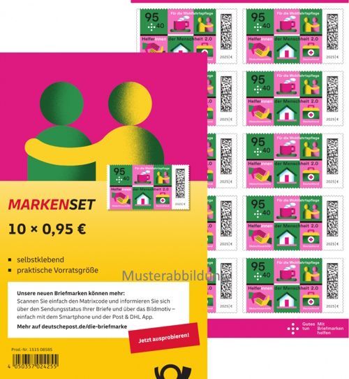 0,95 Briefmarken - J) Selbstklebend 10 Stück im Markenset Wohlfahrt