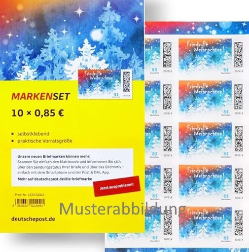 0,85 Briefmarken - J) Selbstklebend 10 Stück im Markenset Weihnachten 0,85 Briefmarken - J) Selbstklebend 10 Stück im Markenset Weihnachten