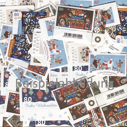 0,80 Briefmarken - A) 100 Stück Weihnachten