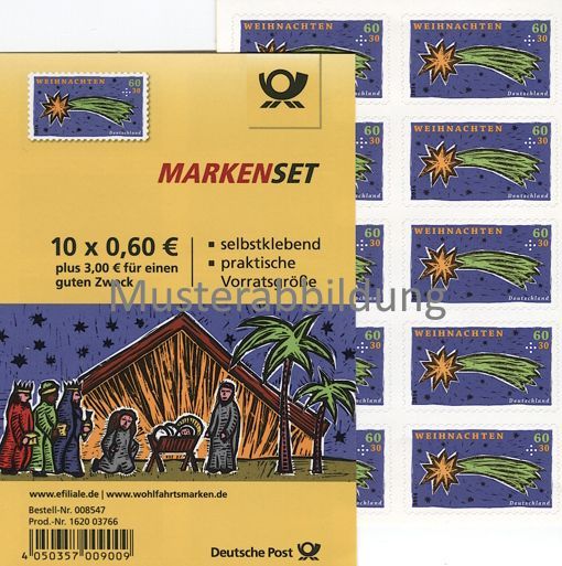0,60 Briefmarken - H) Selbstklebend 10 Stück im Markenset Weihnachten 0,60 Briefmarken - H) Selbstklebend 10 Stück im Markenset Weihnachten