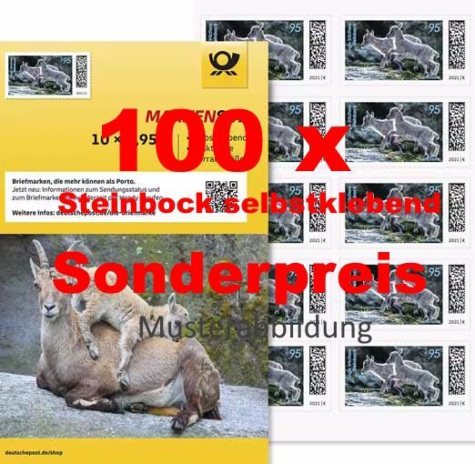 0,95 Briefmarken - M) Selbstklebend 100 Stück in Markensets Steinbock ANGEBOT