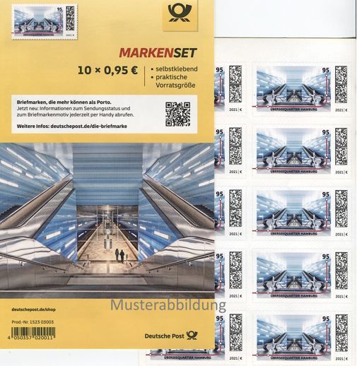 0,95 Briefmarken - J) Selbstklebend 10 Stück im Markenset Hamburg 0,95 Briefmarken - J) Selbstklebend 10 Stück im Markenset Hamburg