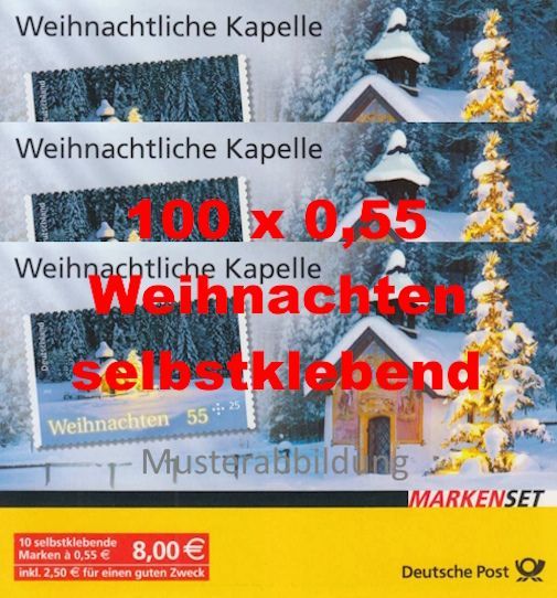 0,55 Briefmarken - L) Selbstklebend 100 Stück in Markensets Weihnachten