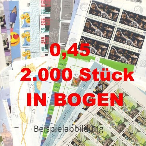 0,45 Briefmarken - G) 2.000 Stück in Bogen ANGEBOT