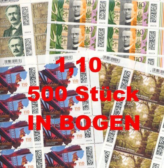 1,10 Briefmarken - F) 500 Stück in Bogen ANGEBOT 1,10 Briefmarken - F) 500 Stück in Bogen ANGEBOT