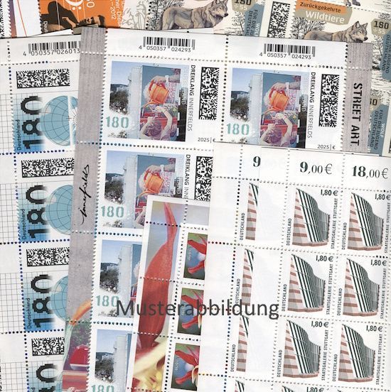 1,80 Briefmarken - A) 100 Stück in Bogen 1,80 Briefmarken - A) 100 Stück in Bogen