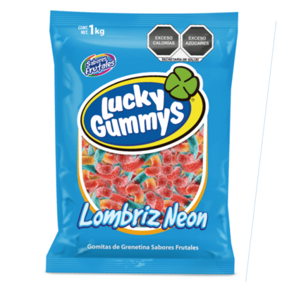 Lucky Gummys Lombriz Neon 1 Kg