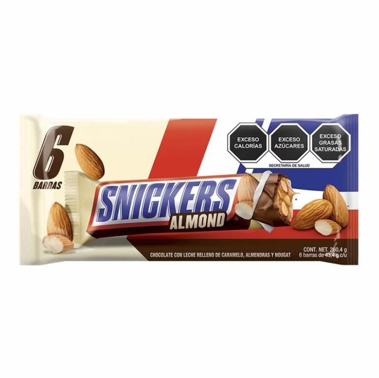 Snickers con Almendras 6pz